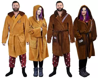 $70.39 • Buy Star Wars Dressing Gown Hooded Unisex Jedi Chewbacca Novelty Wrap Robe Nightwear