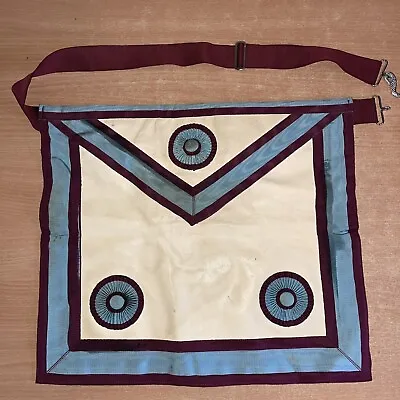 Masonic Mark Member Degree Master Mason Apron Lambskin Leather • £7.99