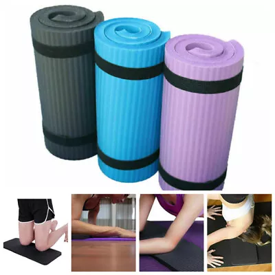 $14.81 • Buy 15mm Yoga Pilates Mat Thick Exercise Gym Non-Slip Workout Fitness Mats Yoga Mat