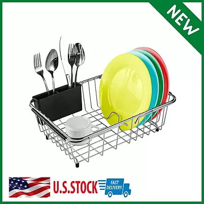 Expandable Dish Drying Rack 304 Stainless Steel Over Sink Dish Drainer • $34.79