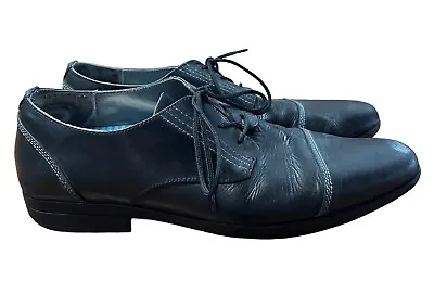 John Fluevog Oxford Shoes Men’s 12 Gateway Access Cap Toe Black Leather Brogues • $45