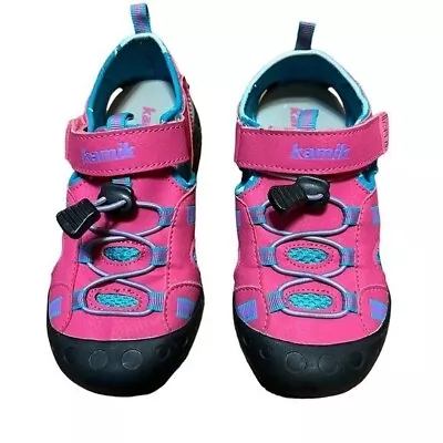 Kamic Mantaray Pink And Blue Hook And Loop Summer Shoes Size Little Girl 2 • £16.63