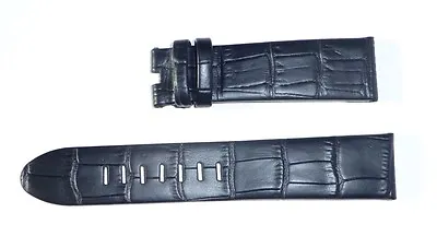 22mm BLACK Crocodile-Style Genuine Leather Band Strap For MONTBLANC Timewalker • $29.90