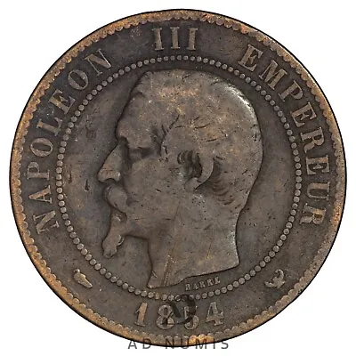 France Medal 10 Centimes 1854 Napoleon III Business Chambre De Commerce Lille • £9.23