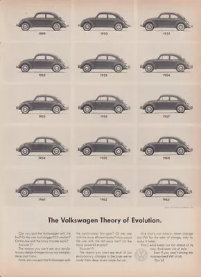 The Volkswagen Theory Of Evolution Ad 1963 NY • $9.99