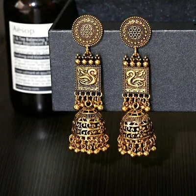 Women Tribal Exquisite Gold Silver Jhumka Girl Earrings Indian Bollywood Jewelry • $7.21
