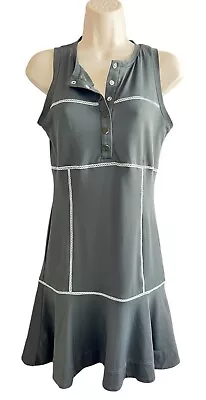 L'Etoile Sport Tennis / Golf Mini Dress Olive Flare Bottom Size XS Made In USA • $34.98