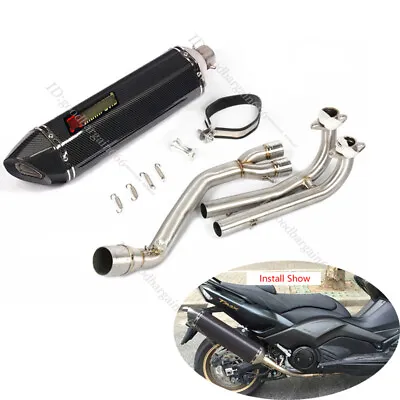 Full Exhaust System For Yamaha TMAX500/530 Exhaust Pipe Slip On 51mm Muffler Tip • $237.59