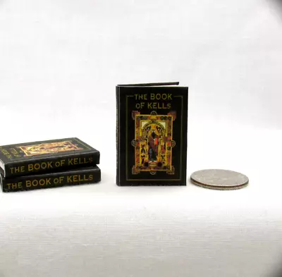 BOOK OF KELLS ILLUMINATED MANUSCRIPT Miniature 1:12 Scale Latin Manuscript Book • $8.50