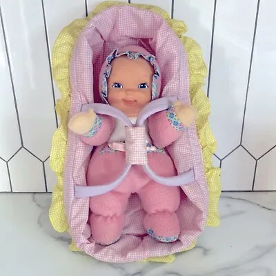 Vintage Goldberger Fuzzy Fleece Baby Doll W/Doll Bassinet Carrier • $25