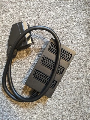 £5.50 • Buy 3 Way Scart Lead Cable Wire Splitter Switch Box Adapter Extension Tv Dvd Video