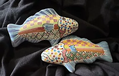 Set Of 2 Blue Mackenzie-Childs Fish Door Handle/Knobs- With Hardware • $74.50