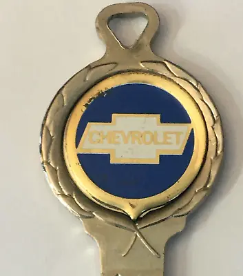 $39.95 • Buy Vintage Chevrolet Bowtie Silver Tone Blank Keychain, Chevy Uncut Key Ring