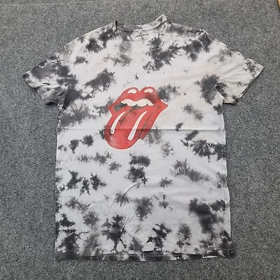 Rolling Stones Shirt Mens MEDIUM Grey Short Sleeve Tie Dye Concert Tshirt Size M • $9.94