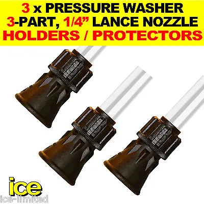 £19.99 • Buy 3 X PRESSURE WASHER 1/4  LANCE NOZZLE JET HOLDER RUBBER PROTECTOR COVER COUPLING