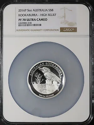 2016-P Australia $8 Silver High Relief Kookaburra 5 Oz NGC PF-70 Ultra Cameo • $379