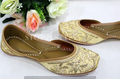 Traditional Handmade Shoes For Women Ballets Mojari Shoes Punjabi Juttis HH507 • $44