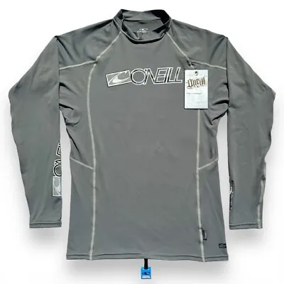 O'NEILL Wetsuit PREMIUM SKINS L/S RASH GUARD UPF 50+ Surf Swim Shirt GRAY Mens L • $28.99