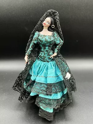 Vintage Flamenco Doll Spanish Women Dancer Marin Chiclana Spanish Doll Blue 9  • $8.99