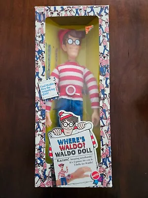 Vintage 1991 Mattel Toys Where's Waldo Series Waldo Doll 18 Inch W/ Original Box • $125