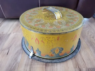 $28.49 • Buy Vintage Avon Perfection Gold Metal/Tin Cake Cover Carrier