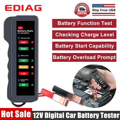 12V Battery Load Tester Car Autocycle Marine Alternator Analyzer Diagnostic Tool • $5.59