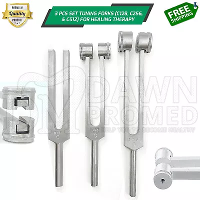 Tuning Fork Set Of 3 Healing Therapy Medical Surgical Diagnostic Inst German Gr • $9.90