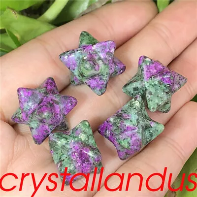 £7.91 • Buy 5pcs Natural Zoisite Merkaba Star Quartz Crystal Skull Crystal Pendant Healing