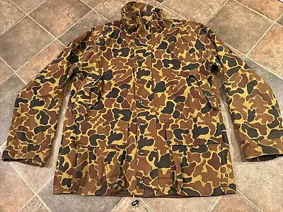 Vintage Woolrich Jacket Mens Medium Camo Duck Hunting Cotton Trench Barn Coat • $49.65