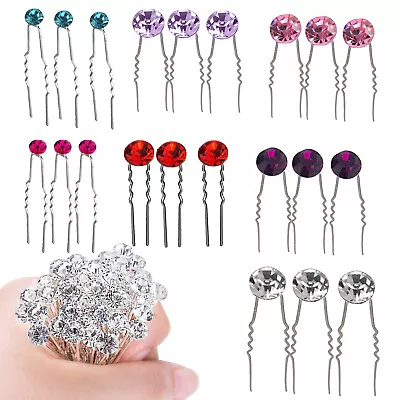 Bridal Hair Pins Stunning Diamante Floral Wedding Available In Many Colours • £2.09