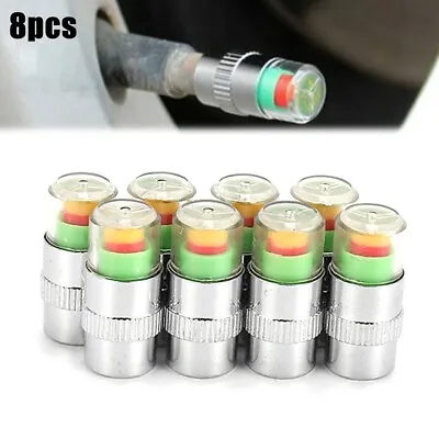 Indicator Valve Tire Pressure 8Pcs Cap Car For 32PSI(2.2Bar) Motorcycle • $9.13