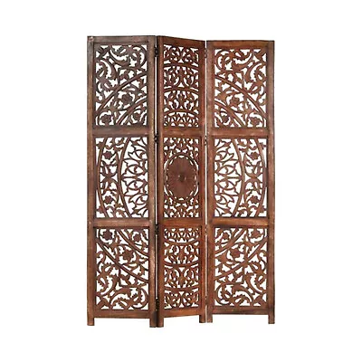 Mid Century Antque Wooden Room Divider  Foldable 6 Feet 3 Panel Handmade Panel • $599.49