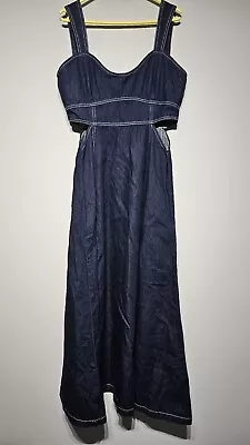 Aureta X Anthropologie Studio Corset Denim Cutout Dress Size Small **Defect** • £19.99