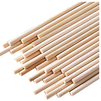 25pcs Dowel Rods Wood Sticks Wooden Dowel Rods 1/4 X 12 Inch Bamboo Sticks For C • $10.21