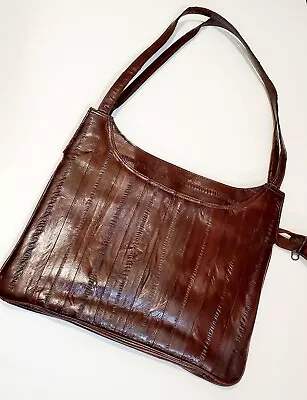 Vintage Eel Skin Burgundy Women's Shoulder Bag • $40