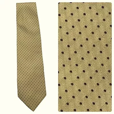 NWT Hugo Boss 100% Silk Mens Italian Polkadot  Neck Tie In Wheat Beige • $17.98