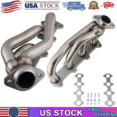 Shorty Exhaust Tube Headers Chrome For 2004-2010 Ford F-150 Truck 5.4L V8 • $164.04