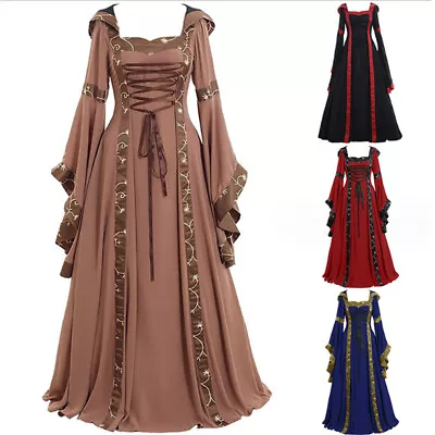 Halloween Women Witch Cosplay Fancy Dress Gothic Medieval Renaissance Costume UK • £24.69