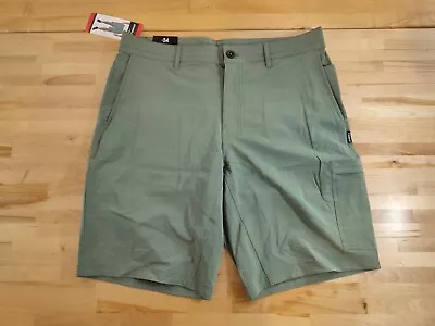 O'Neill Men's Hybrid Quick Drying Drawstring Crossover Shorts Green Size 34 • $20.29