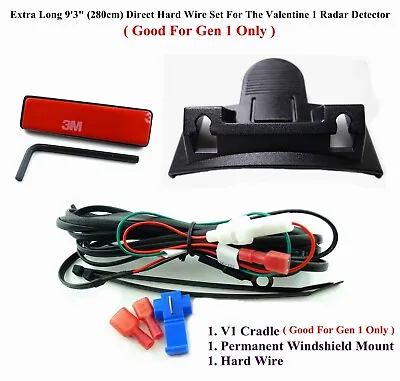 $25.80 • Buy Cradle + 9'3 (280cm) Hard Wire + Mount For Valentine One V1 Gen1 Radar Detector