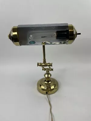 Vintage Brass Electric Piano Bankers Desk Reading Light Table Lamp Adjustable • $34.88