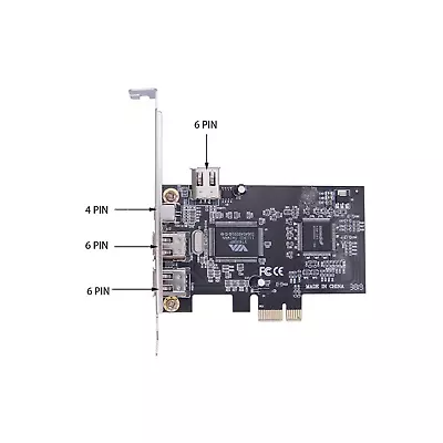 PCI Ex1 To External IEEE 1394 Adapter Card Controller With Bracket  Adapter • £14.87