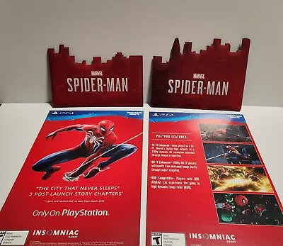 Spider-Man PS4 Kiosk Kit Lot Of 4 Magnet Promotional Display Signs PlayStation 4 • $499.99