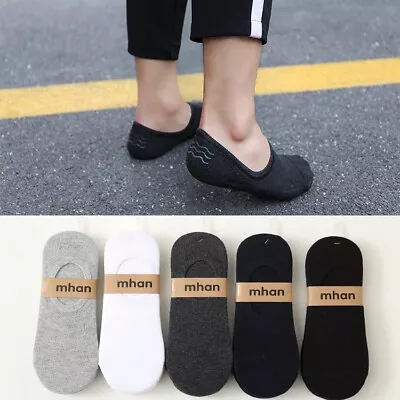 Men's Low Cut Socks 5 Pairs - Cotton No Show Liner Socks Men Black Grey White • $11.09