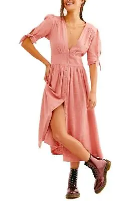 New NWT Free People Love Of My Life Cotton Gauze Prairie Festival Mid Dress Pink • $79.99