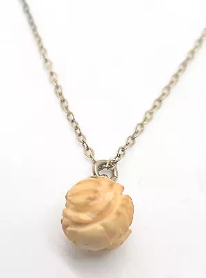 Sarah Coventry Gold Filled Carved Rose Flower Signed Vintage Necklace • $21.60