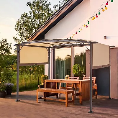 AECOJOY 12 X 9 Ft Outdoor Pergola Gazebo Retractable Metal Frame Canopy Shade • $279.99