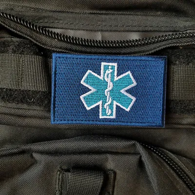 EMT Medic Paramedic Tactical Military Army Hook Loop Patch Badge Blue White • $6.99