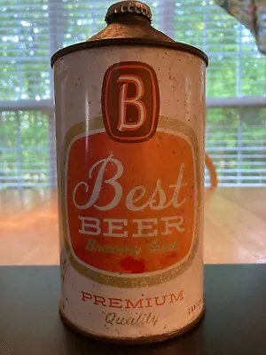 Best (Brewery Fresh) Beer Quart Cone Empty Indoor(?) Can Faded Small Dents • $750