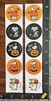 Halloween Time Peanuts Snoopy & Friends 10 Circular Beautiful Stickers #trick • $1.99